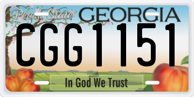 GA license plate CGG1151