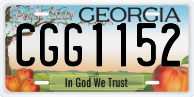 GA license plate CGG1152