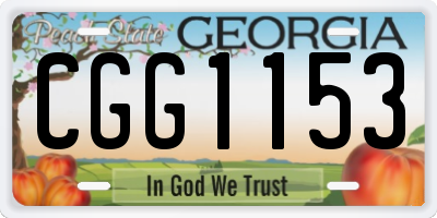 GA license plate CGG1153