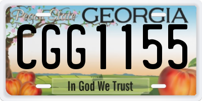 GA license plate CGG1155