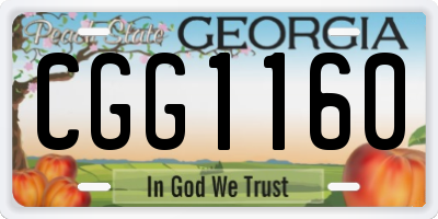 GA license plate CGG1160