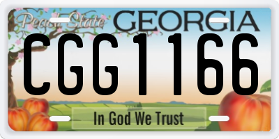GA license plate CGG1166