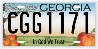 GA license plate CGG1171