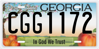 GA license plate CGG1172