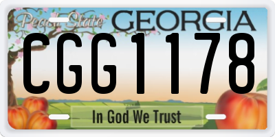 GA license plate CGG1178