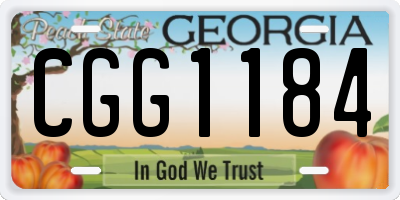 GA license plate CGG1184