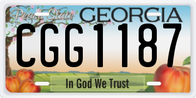 GA license plate CGG1187