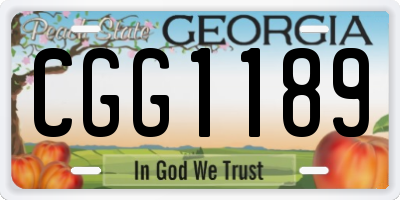 GA license plate CGG1189