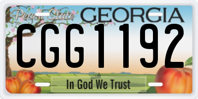 GA license plate CGG1192