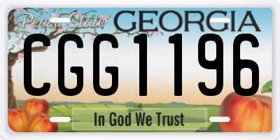 GA license plate CGG1196