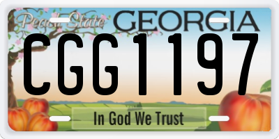 GA license plate CGG1197