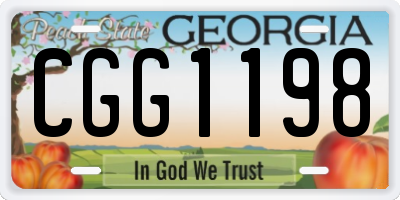 GA license plate CGG1198
