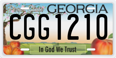GA license plate CGG1210
