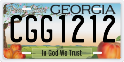 GA license plate CGG1212