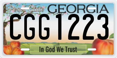 GA license plate CGG1223
