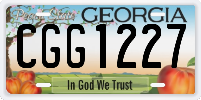 GA license plate CGG1227