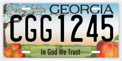GA license plate CGG1245