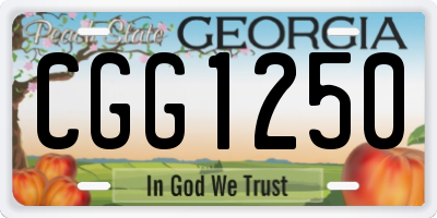 GA license plate CGG1250