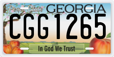 GA license plate CGG1265
