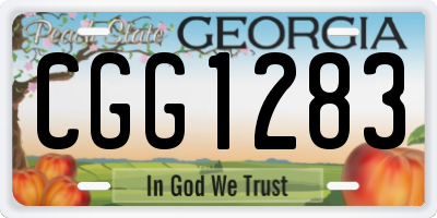 GA license plate CGG1283