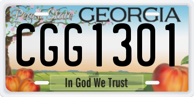 GA license plate CGG1301