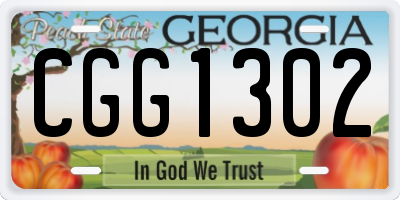 GA license plate CGG1302