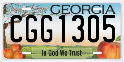 GA license plate CGG1305