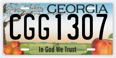GA license plate CGG1307