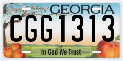 GA license plate CGG1313