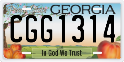 GA license plate CGG1314