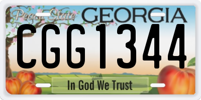 GA license plate CGG1344