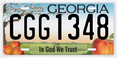 GA license plate CGG1348