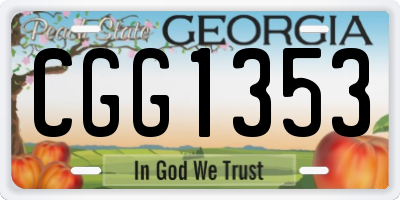 GA license plate CGG1353