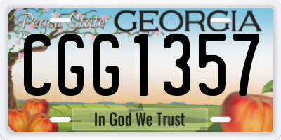 GA license plate CGG1357