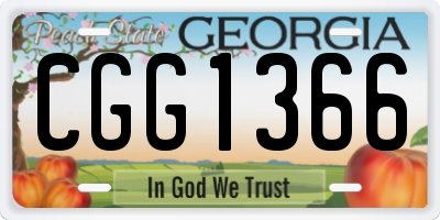 GA license plate CGG1366