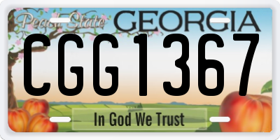 GA license plate CGG1367