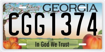 GA license plate CGG1374