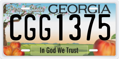 GA license plate CGG1375