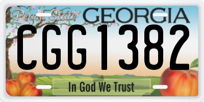 GA license plate CGG1382