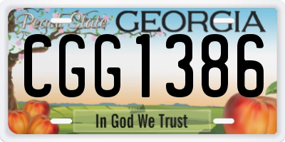 GA license plate CGG1386