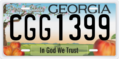 GA license plate CGG1399