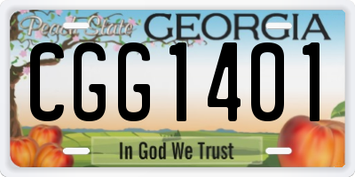 GA license plate CGG1401