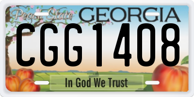 GA license plate CGG1408