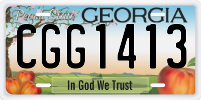 GA license plate CGG1413