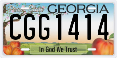 GA license plate CGG1414