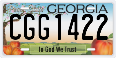 GA license plate CGG1422