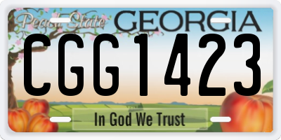 GA license plate CGG1423