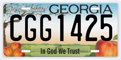 GA license plate CGG1425