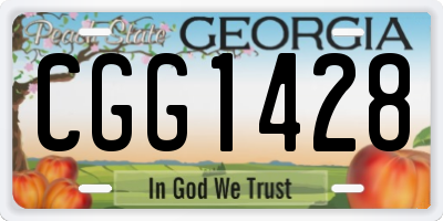 GA license plate CGG1428