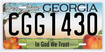 GA license plate CGG1430